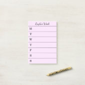 Post-it® Hebdomadaire rose nommé de manuscrit pour faire (Sur un bureau)