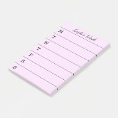 Post-it® Hebdomadaire rose nommé de manuscrit pour faire (Incliné)