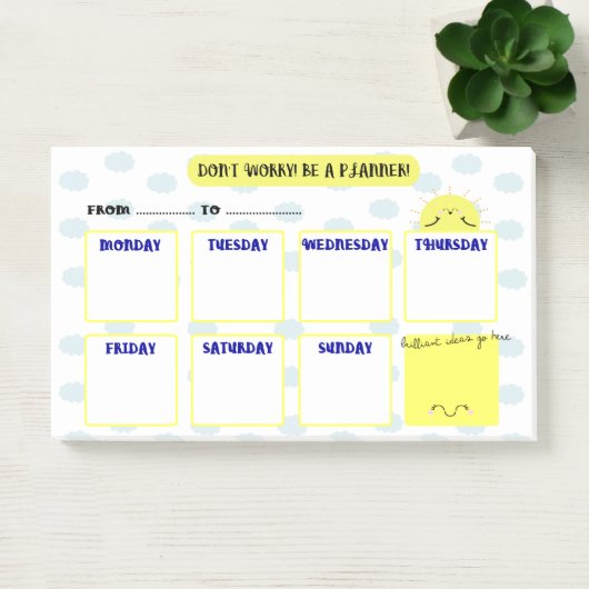 POST-IT® HELLO SUNSHINE - WEEK PLANNER (Bureau)