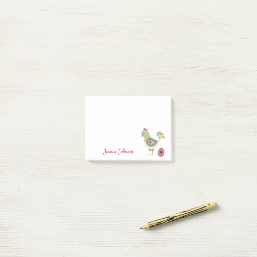 Post-it® Hen drôle personnalisé avec bloc-notes Abstrait d' (Sur un bureau)