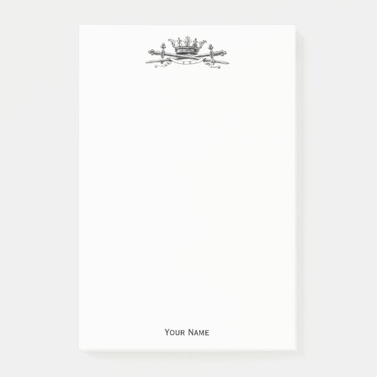 Post-it® Héraldique Couronne Croisée Épées Sabres Emblem Cr (Devant)