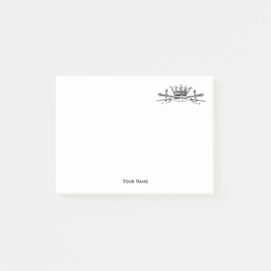 Post-it® Héraldique Couronne Croisée Épées Sabres Emblem Cr (Devant)