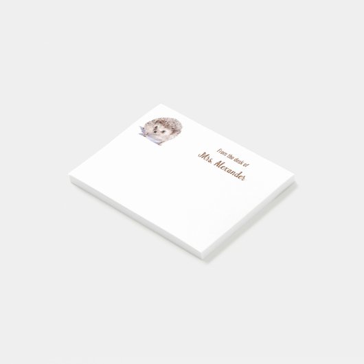 Post-it® Hérisson Aquarelle Cute Du Bureau De Sticky (Incliné)