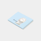 Post-it® Hérisson de jardin bleu mignon dans un seau (Incliné)