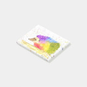 Post-it® Hérisson mignon arc-en-ciel Aquarelle (Incliné)