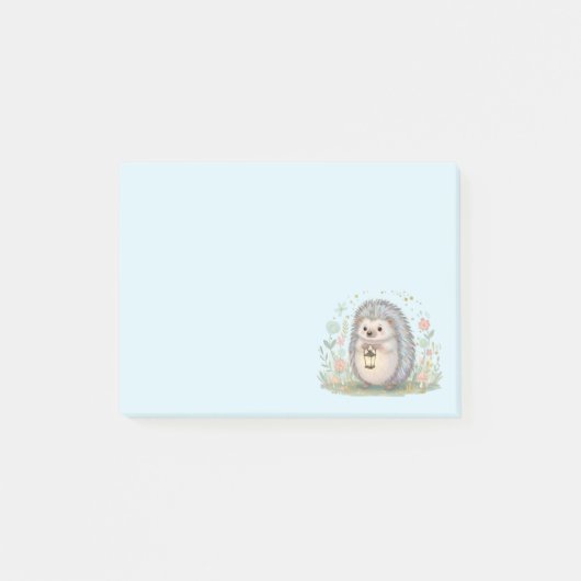 Post-it® Hérisson mignon avec lanterne (Devant)