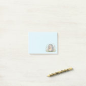 Post-it® Hérisson mignon avec lanterne (Sur un bureau)