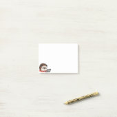 Post-it® Hérisson ringard Geeky mignon sur un post-it (Sur un bureau)