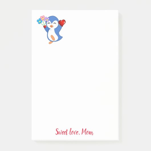 Post-it® Heureuse Sainte-Valentin Penguin Publier une note (Devant)