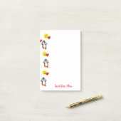 Post-it® Heureuse Sainte-Valentin Penguin Publier une note (Sur un bureau)