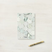 Post-it® Hexagon Marbre Mint Vert Argent Lux Nom Adresse (Sur un bureau)