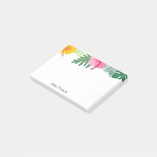 Post-it® Hibiscus jaune rose tropical Notes post-it (Incliné)