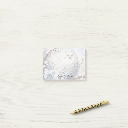 Post-it® Hibou blanc (Sur un bureau)