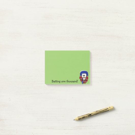 Post-it® hibou de joueur de baseball (Sur un bureau)