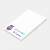 Post-it® Hibou pourpre mignon personnalisé par professeur (Incliné)