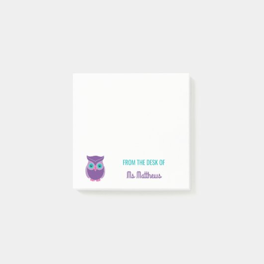 Post-it® Hibou pourpre personnalisé par professeur du (Devant)