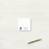 Post-it® Hibou pourpre personnalisé par professeur du (Sur un bureau)