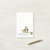 Post-it® Hibou sur le bloc-notes du professeur de coutume (Sur un bureau)