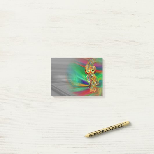 Post-it® Hibou tropical de la Reine de mode (Sur un bureau)