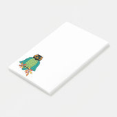 Post-it® Hibou turquoise d'automne grand (Incliné)