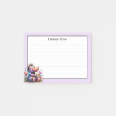 Post-it® Hippo Aquarelle Cute Avec Lignes (Devant)