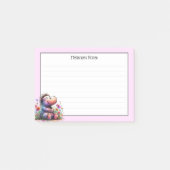 Post-it® Hippo Aquarelle Cute Avec Lignes (Devant)