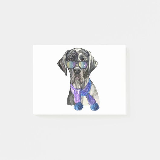 Post-it® Hipposter à la mode Great Dane (Devant)