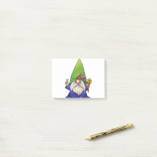 Post-it® Hippy Jour Gnome (Sur un bureau)