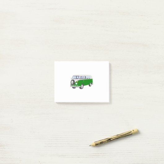Post-it® Hippy Van Green (Sur un bureau)