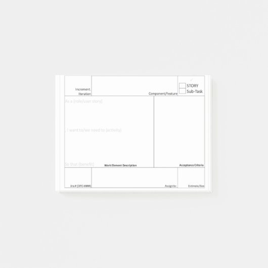 Post-it® Histoire agile d'aide de planification d'histoire (Devant)