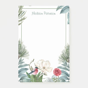Post-it® Hiver Floral Aquarelle de Noël personnalisée