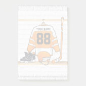 Post-it® Hockey sur glace orange et blanc personnalisé (Devant)