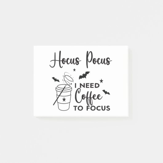 Post-it® Hocus Pocus J'ai besoin de café pour me concentrer (Devant)