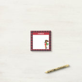 Post-it® Holiday Dachshund Plaid (Sur un bureau)