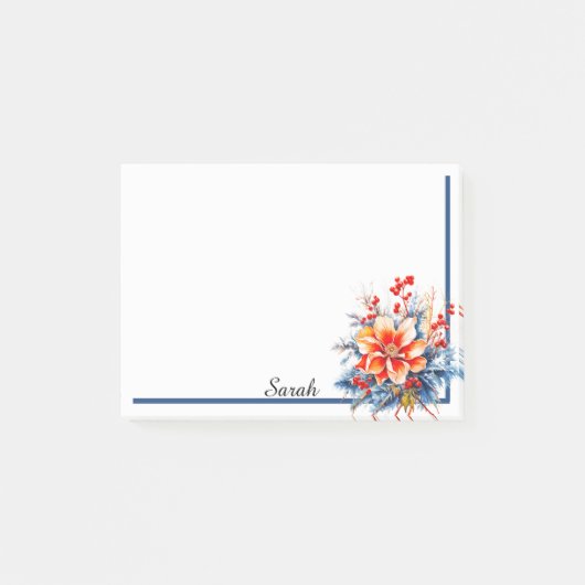Post-it® Holiday Floral Ajouter les destinataires Nom Offic (Devant)