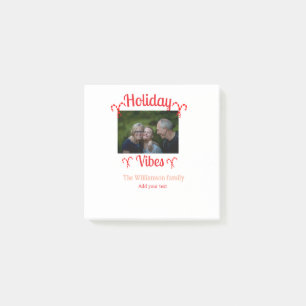 Post-it® Holiday Vibes rouge photo de famille nom candy Noë