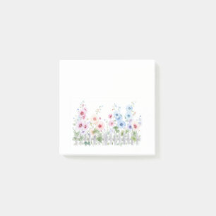 Post-it® Hollyhocks & Clôture en Bois Rustique