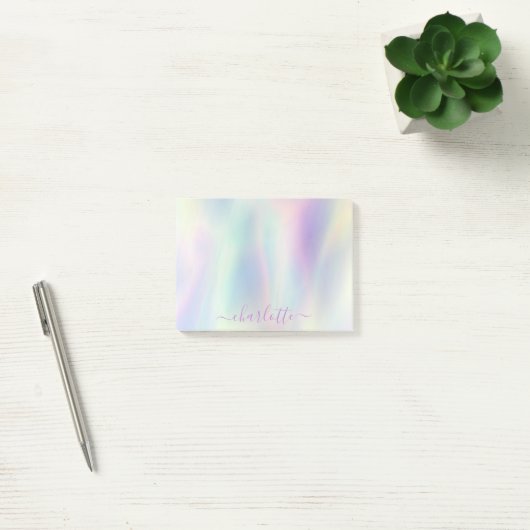 Post-it® Holographique Pastel Iridescgraphique Nom arc-en-c (Bureau)
