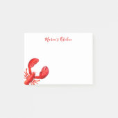 Post-it® Homard fruits de mer crustacés rouge blanc nom (Devant)
