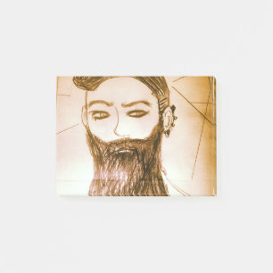 Post-it® homme barbu manga anime dans un monde tordu