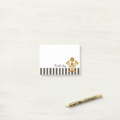 Post-it® Homme en pain d'épice personnalisé et mignon (Sur un bureau)