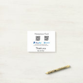 Post-it® Honeymoon Fund PayPal Venmo QR code Merci (Sur un bureau)