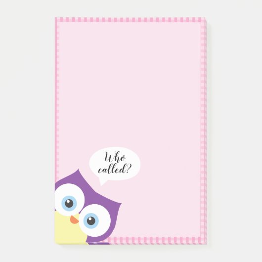 Post-it® Hoot Owl Woodland Animal Faune Mignonne Whimsical (Devant)