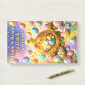 Post-it® Hope is ready to hatch magical happy Easter Post-i (Sur un bureau)