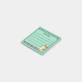 Post-it® Horaire de chat orange Ginger Turquoise (Incliné)