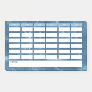 Post-it® Horaire hebdomadaire bleu moderne Horaire de l'éco