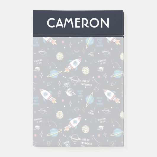 Post-it® Hors de ce Motif spatial mondial (Devant)