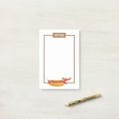Post-it® Hot Dog Dachshund Post-It Notes (Sur un bureau)