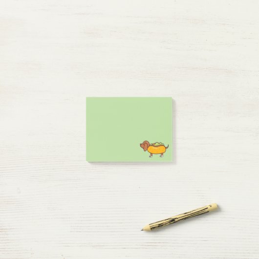 Post-it® Hot Dog Dachshund Post-It Notes (Sur un bureau)