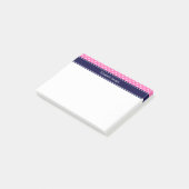 Post-it® Hot Pink #2 Wht Polka Dots Navy Blue Name monogram (Incliné)